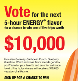 5-Hour Energy Flavor Vote Sweepstakes prize ilustration