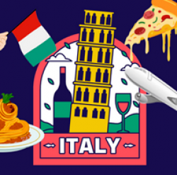 $10,000 Italian Food Tour Vacation prize ilustration