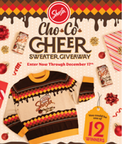 Shasta Cho-Co-Cheer Sweater Giveaway prize ilustration