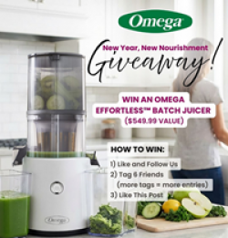 Omega Effortless Batch Juicer Giveaway prize ilustration