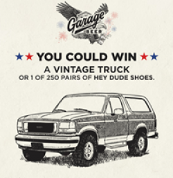 Garage Beer Vintage Truck Giveaway prize ilustration
